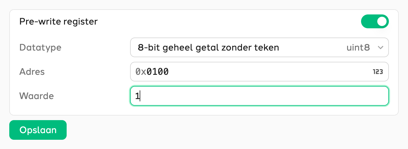 Pre-write register